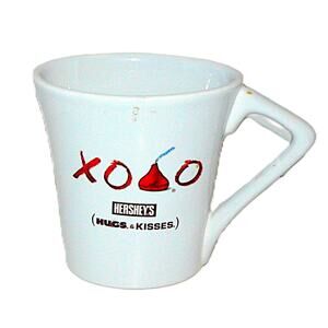Hershey's XO Hugs & Kisses Valentine Candy Coffee Tea Mug Cup White Ceramic